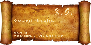 Kozányi Orsolya névjegykártya
