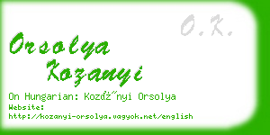orsolya kozanyi business card